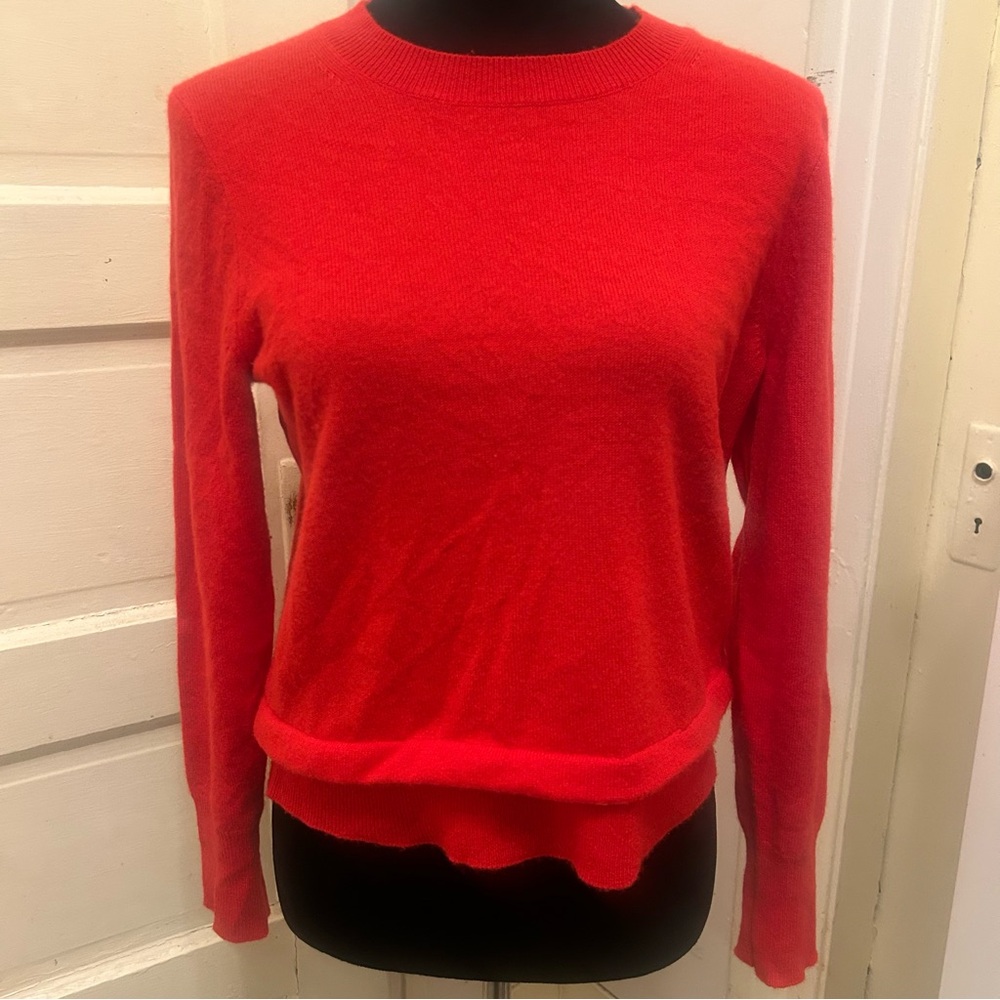 J CREW Cashmere Classic Fit Pullover Sweater Red Sweater Holiday Fall Basic Cosy